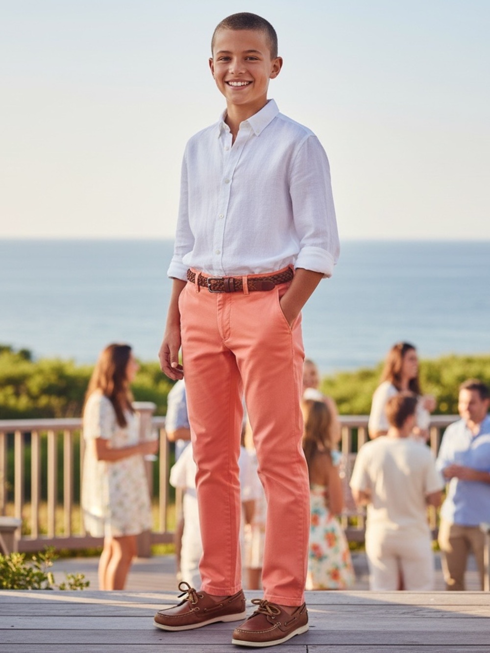NWT Tommy Hilfiger Big Boys‎ Twill Pants in Georgia Peach Preppy Classic Summer